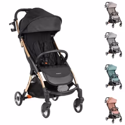 Kikkaboo Poussette Cloe cadre aluminium pliable porte-boisson jusquà 22 kg [or noir]