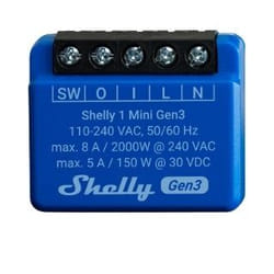 Shelly 1 Mini Gen3 commutateur électrique Commutateur intelligent 1P Bleu