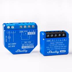 Shelly 1 Mini Gen3 commutateur électrique Commutateur intelligent 1P Bleu - Vue supplémentaire 5