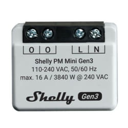 Shelly PM Mini Gen3 commutateur électrique Commutateur intelligent 1P Gris