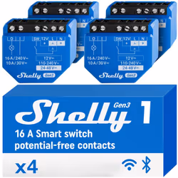 Shelly 1 Gen3, Commutateur intelligent, Sans fil, Plastique, 30 m, 50 m, Bleu