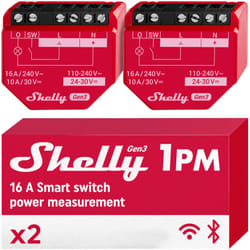 Shelly SHELLY_1PM_GEN3_2ER commutateur électrique Commutateur intelligent Rouge