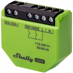 SHELLY DALI DIMMER GEN3 - VARIATEUR DE LUMIÈRE LED CONNECTÉ WI-FI & BLUETOOTH, LUMINAIRES DALI (PART 207), ALIMENTATION DU BU ...