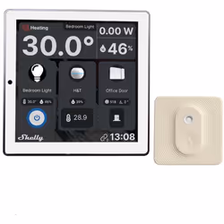 Shelly Wall Display White + Blu H&t Ivory (Bundle), Kit Domotique Wi-Fi & Bluetooth, Panneau De Contrôle, Capteur De Température