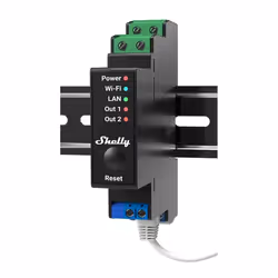 Shelly Pro 2PM, Relais à semi-conducteurs, Noir, 802.11b, 802.11g, Wi-Fi 4 (802.11n), 2,483 GHz, 30 m, 13,34 dBmW