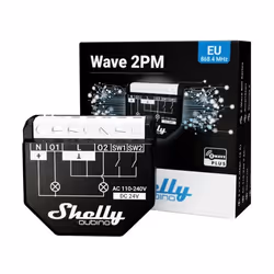 Shelly Qubino WAVE 2PM commutateur électrique Commutateur intelligent Noir