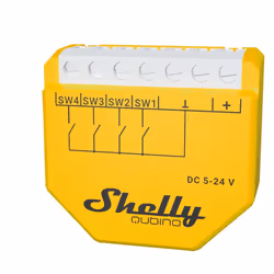 Shelly Qubino Wave i4 DC Commutateur intelligent Jaune - Vue supplémentaire 4