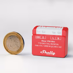Shelly Qubino Wave 1PM Mini Commutateur intelligent Rouge
