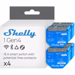 SHELLY 1 GEN4 - MODULE INTERRUPTEUR MATTER, ZIGBEE, WI-FI, 1 CANAL 16A, CONTACTS SECS, OUVRE-PORTE DE GARAGE CONNECTÉ, CONTRÔ ...