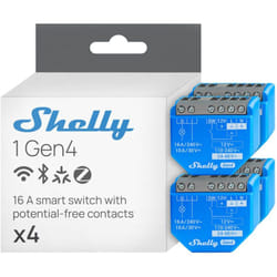 Shelly - 1 GEN4 - module interrupteur matter, zigbee, wi-fi, 1 canal 16A, contacts secs, ouvre-porte de garage connecté, contrôle
