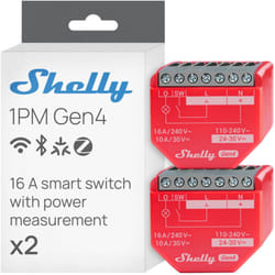 Shelly - 1PM GEN4 interrupteur à relais intelligent alimenté par wi-fi, 1 canal, 16 a, mesure de puissance, domotique, pas de hub
