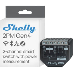 Shelly - 2PM GEN4 - module volet roulant connecté matter, zigbee, wi-fi, 2 canaux 8A, mesure consommation électrique, contrôle app