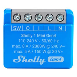 Shelly 1 Mini Gen4 Commutateur intelligent 1P Bleu