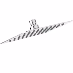 Douche de tête métallique ultra fine LUXE dimension 200x200 mm débit à 3 bar : 12 l/min La fonction Anti-Kalk empêche la form ...