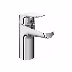 Mitigeur de lavabo Grande sans garniture de vidage, 5 l/min couleur chrome levier de commande métallique bec fixe longueur du ...