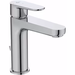 Mitigeur de lavabo avec garniture de vidage sur plage levier métallique avec marquage de l’eau chaude et de l’eau froide La t ...