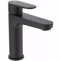 Mitigeur de lavabo sans garniture de vidage conception : noir soyeux sur plage levier métallique avec marquage de l’eau chaud ...