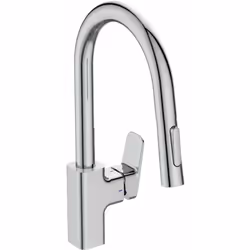 Robinet d’évier à levier avec douchette extractible conception : chrome installation : monotrou longueur du bec : 216 mm inve ...