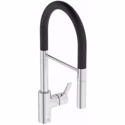Mitigeur d´évier Gusto couleur chrome/noir hauteur du robinet : 484 mm longueur du bec 240 mm zone de confort : 142 mm sur pl ...