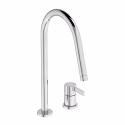 Mitigeur d´évier Gusto couleur : chrome hauteur du robinet : 433 mm longueur du bec : 243 mm zone de confort : 218 mm sur pla ...