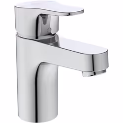 Bec de distribution fixe H 8 cm avec large zone de confort, sans tige de commande et bonde de de vidange Aérateur fin avec po ...