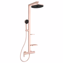 Le set de douche Ceraflow ALU+ est composé de : Robinets muraux couleur : rosé installation : murale entraxe 150 mm, raccords ...