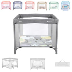 Lit de voyage pour enfants - KIKKABOO - Enjoy - Pliable - Matelas inclus - Sac de transport