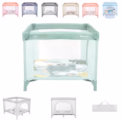 Lit de voyage pour enfants - KIKKABOO - Enjoy - Pliable - Matelas inclus - Sac de transport