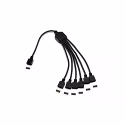 EK Water Blocks EK-D-RGB 6-Fach D-RGB Splitterkabel, Câble de diviseur RGB, Polymère à cristaux liquides (LCP), Noir