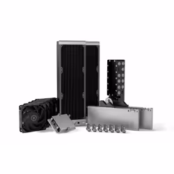 EK Water Blocks EK-Pro QDC, Refroidisseur par eau + plaque arrière, Nickel, Acier inoxydable, Noir, Acier inoxydable, 1/4", 6 ...