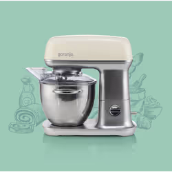 Gorenje MMC1000RL robot de cuisine 1000 W 4,5 L Champagne, Acier inoxydable, Blanc