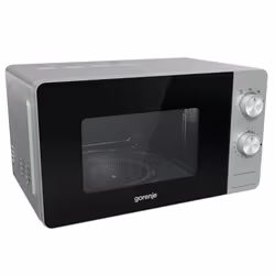 Gorenje MO20E1S, Sur toute la gamme, Micro-onde simple, 20 L, 800 W, Rotatif, Noir, Acier inoxydable