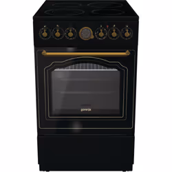 Gorenje ECS5250CLB, Cuisinière, Noir, Rotatif, Or, Devant, Métal