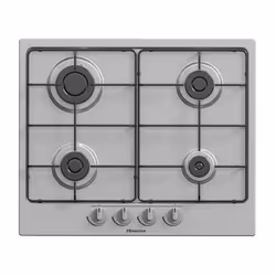 Hisense GM642XF, Noir, Acier inoxydable, Intégré, 61 cm, Gaz, Acier inoxydable, 4 zone(s)