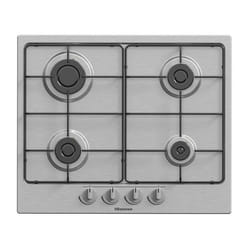 Hisense GM642XF plaque Noir, Acier inoxydable Intégré 61 cm Gaz 4 zone(s)