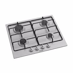 Hisense GM642XF plaque Noir, Acier inoxydable Intégré 61 cm Gaz 4 zone(s)
