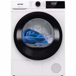 Gorenje DHNE82, Pose libre, Charge avant, Pompe à chaleur, Blanc, Boutons, Rotatif, Droite
