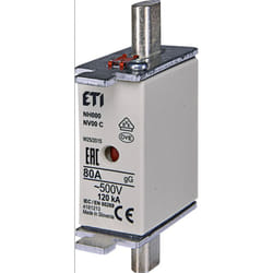 ETI - Fusible industriel à fusion lente NH00 WT-00C 80A 500V ac gG kombi Polam 004181213