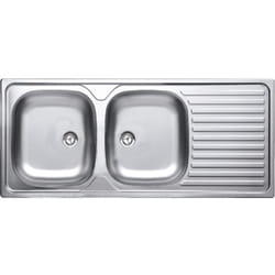 Évier Inox à Poser MONOBLOC 120x60 Cm - 1 Cuve, 1 Égouttoir, Cadre Bois - Franke SPOUT