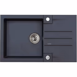 Évier de cuisine en granit Rock 130 couleur : noir (G91 Carbon) matériau : Granit (Granital) dimensions hors-tout : 780 x 480 ...