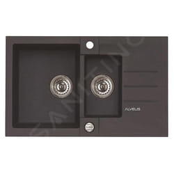 Alveus Rock Évier en granit 780x480 mm avec commande de vidage carbone 1090955