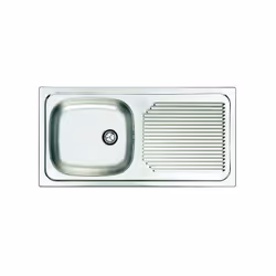 Acier inox 18/10 réversible avec vidage.