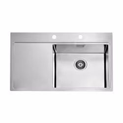 Évier en inox Pure 50 matériau inox finition combi - bac brillant , bords brossés dimensions totales 860 × 525 mm dimensions  ...