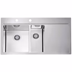 Évier en inox Pure 60 matériau inox finition combi - bac brillant , bords brossés dimensions totales 980 × 525 mm dimensions  ...