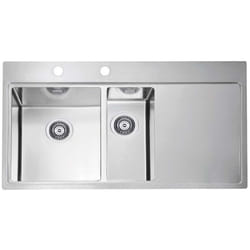 Pure - Évier 98x53 cm, avec commande du vidage, bac à gauche, inox 1103654 - Alveus