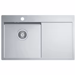 Évier de cuisine en acier inoxydable Quarto 30, bac d'évier à gauche matériau acier inoxydable dimensions hors-tout : 780 x 4 ...