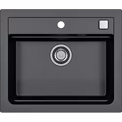 Évier de cuisine ALVEUS ATROX 30 - Gris - Rectangulaire - Granit - 1 bac - Réversible - 86 cm - Sous plan