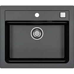 Évier de cuisine ALVEUS ATROX 30 - Gris - Rectangulaire - Granit - 1 bac - Réversible - 86 cm - Sous plan