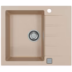 Évier de cuisine en granit Cadit 10 couleur : beige (G22 terra) matériau : Granit (Granital) dimensions hors-tout : 590 x 500 ...