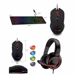 Pack GAMER 3 en 1 - ADVANCE - PRO-GTA210 - Casque PS5/XBOX/Switch/PC - Souris RGB - Clavier RGB